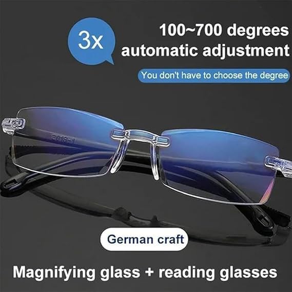 Clarity Blue Auto-Focus Glasses for Men & Women | Self-Adjusting Vision Eyewear | Automatic Adjustment Reading Glasses | Clear Near & Far Vision